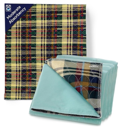 Proheal Tartan Plaid Reusable Incontinence Pads for Seniors  1 Pack 34 x 36 PH-16705H